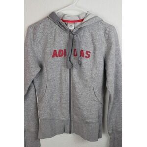 Adidas Women's Gray Zip Up Hoodie Full Zip Track Jacket Athletic Casual